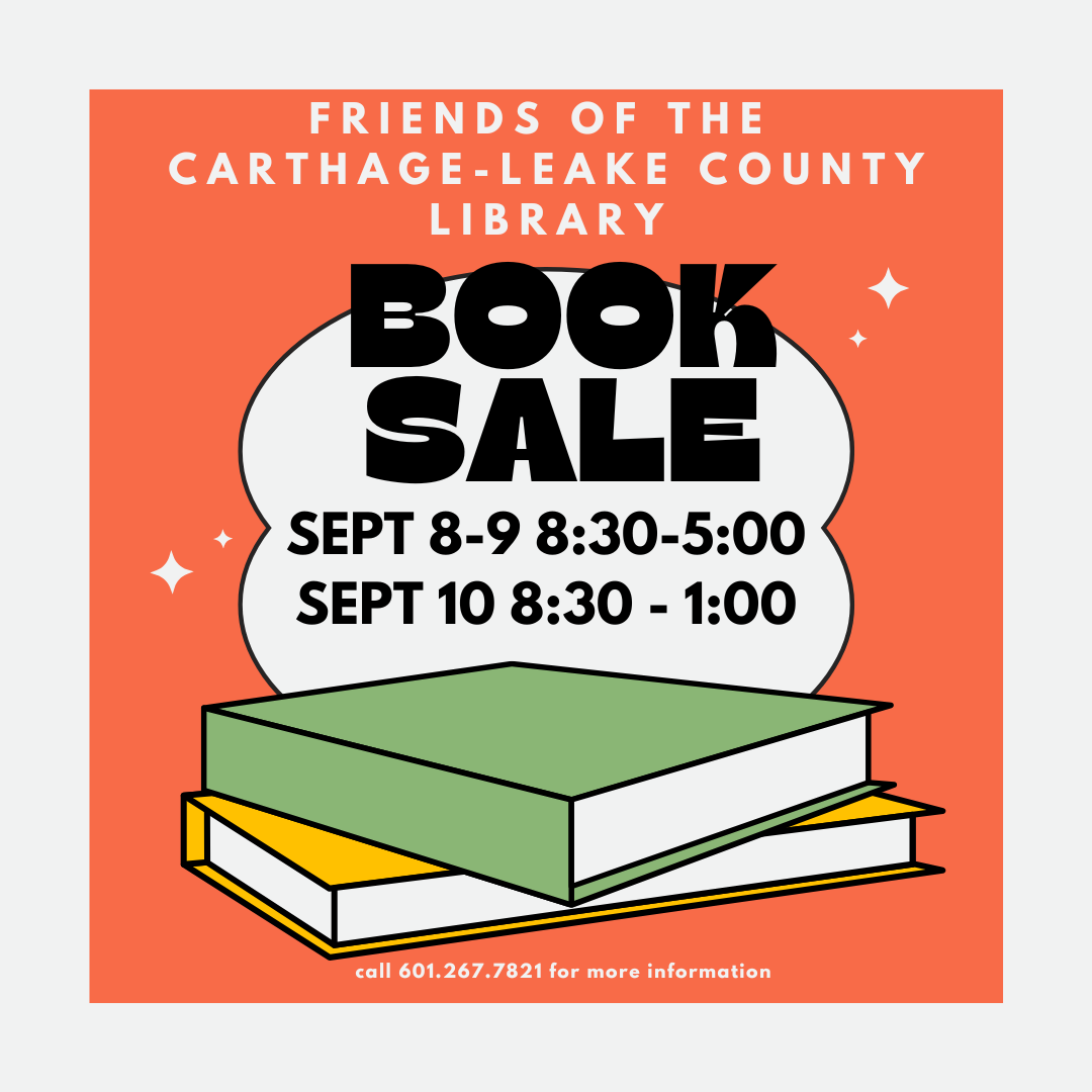 Friends of the Library Book Sale at the CarthageLeake County Library