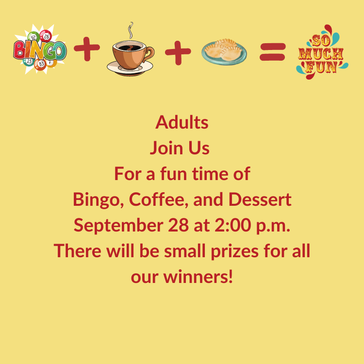 Adult Bingo With Coffee And Dessert Mid Ms Regional Library System