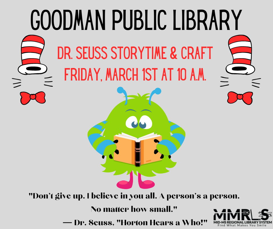 Dr Seuss Storytime And Craft Mid Ms Regional Library System