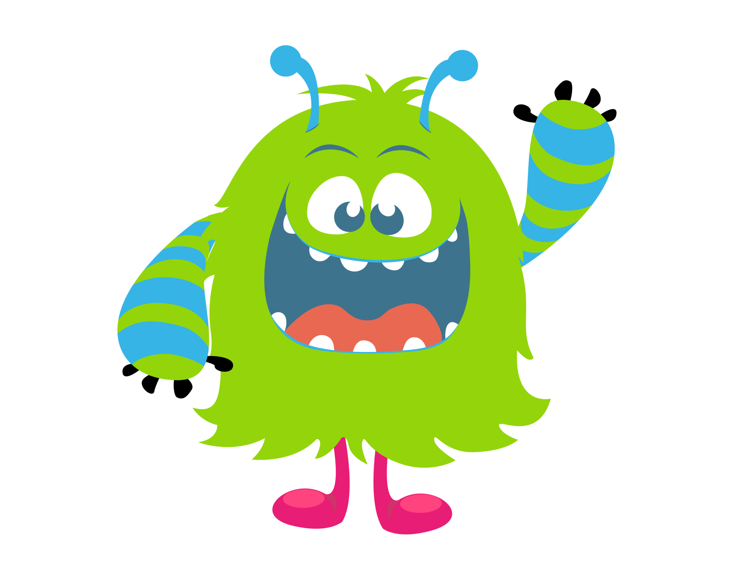 Zim, the Mid-MS Regional Library alien mascot, waving hello