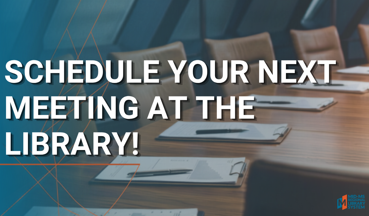 Schedule your next meeting at the library!: Link to meeting room policy and application