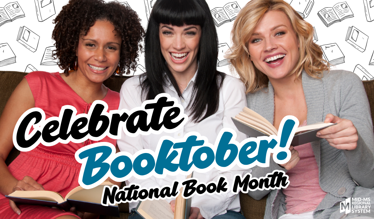 Celebrate Booktober! National Book Month. Link to event calendar