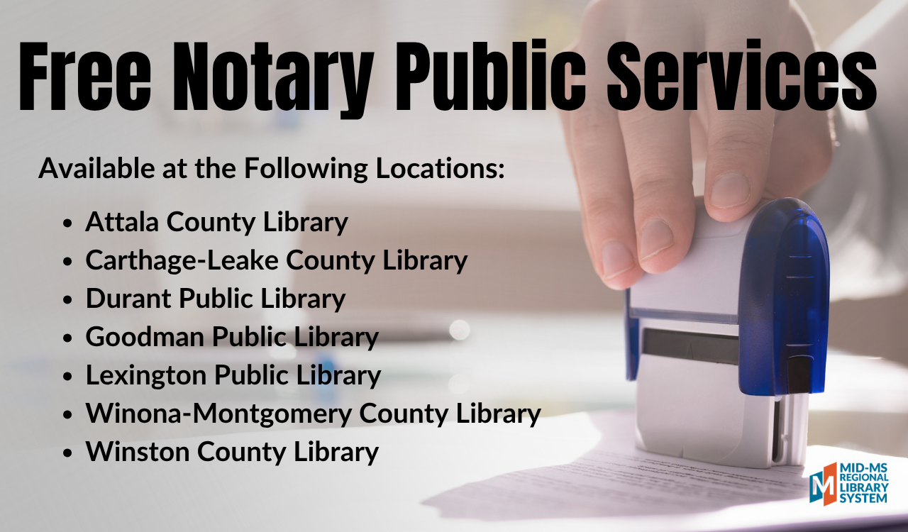 Free notary public services. Link to locations