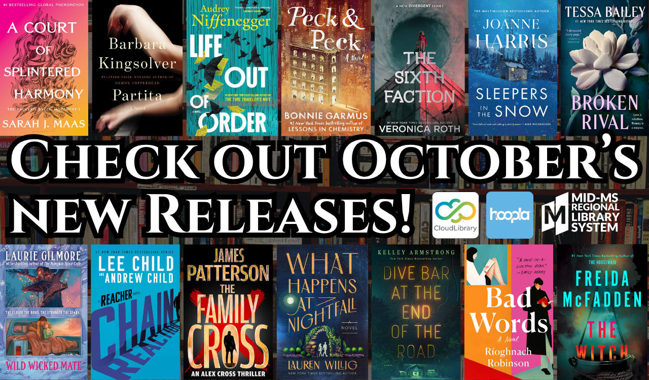 Check out October's new releases! Link to CloudLibrary